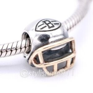 RARE - Authentic PANDORA Cleveland Browns NFL Helmet with 14K Gold
